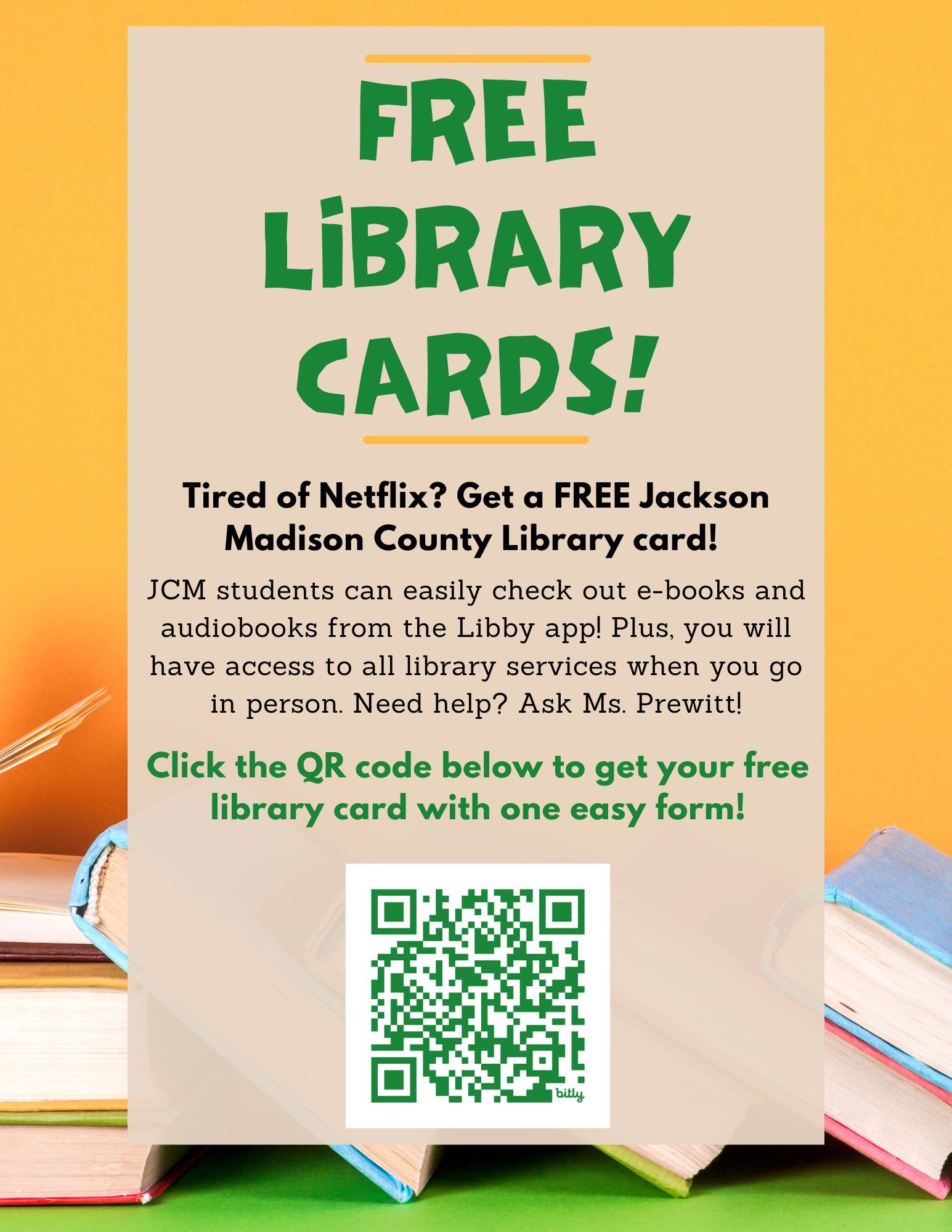 Free library card flyer